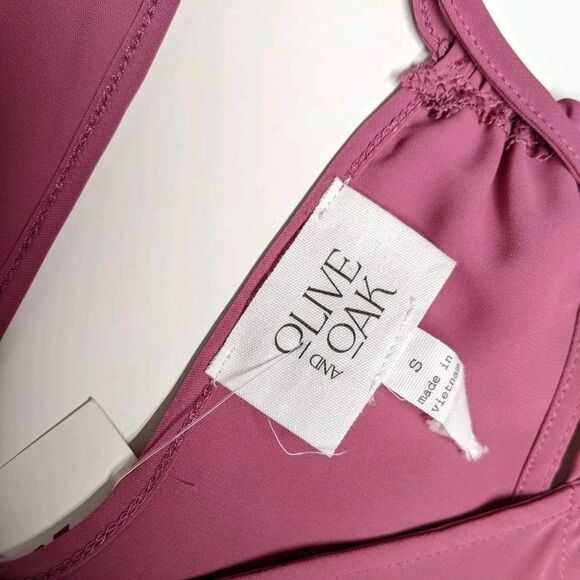 Olive and Oak Top Women Small Sleeveless Tank Spaghetti Straps Keyhole Pink S - Picture 8 of 11